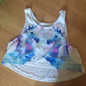 Bethany Mota Unicorn Crop Top